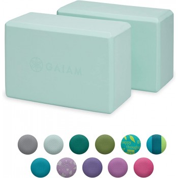 Gaiam Yoga Block Supportive Latex-Free EVA Foam Soft Non-Slip Surface for Yoga Pilates Meditation - B55YXOSTS