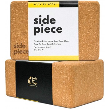 Luxury Cork Yoga Block Set Extra Large Yoga Blocks with Performance Grade Portuguese Cork | High Density Non-Slip Support for Safer Balancing | 2 Pack | 100% Cotton Extra Long Yoga Strap Included - BJ6W5GZ5D