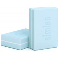 Simian Yoga Block 2 Packs Includes Descriptive E-Book for Beginners Premium High Density Foam EVA Sturdy Exercise Bricks Sets of 2 Blocks for Pilates Exercise Fitness - BWA6NB001