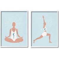 Stupell Industries Yoga Fitness Work Out Human Figure Meditating Design by Nina Blue - BENIOYI55