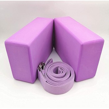 WowDude Yoga Blocks 2 Pack with Strap,Yoga Set Accessories Yoga Blocks for Women Yoga Foam Blocks Yoga Kits High Density Non-Slip Surface for Yoga General Fitness Pilates Stretching - BPN4796SU