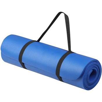 PRCTZ All-Purpose Fitness Mat 12mm 72inx24in NBR foam Non-Slip Carry Strap Included - BFQH0M0FB