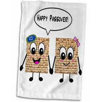 3D Rose Passover-Cute Smiley Matzah Cartoon-Happy Smiling Matzot for Pesach-Jewish Hand Sports Towel 15 x 22 - BCSOMHR5Z