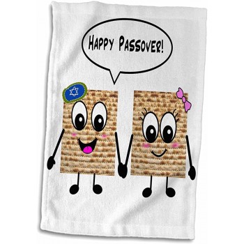 3D Rose Passover-Cute Smiley Matzah Cartoon-Happy Smiling Matzot for Pesach-Jewish Hand Sports Towel 15 x 22 - BCSOMHR5Z