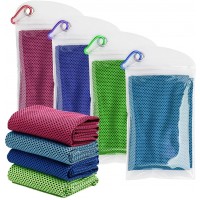 4Packs Cooling Towel 40"x 12" Ice Towel Microfiber Towel Soft Breathable Chilly Towel Stay Cool for Yoga Sport Gym Workout Camping Fitness Running Workout & More Activities - B4YXNZWCO