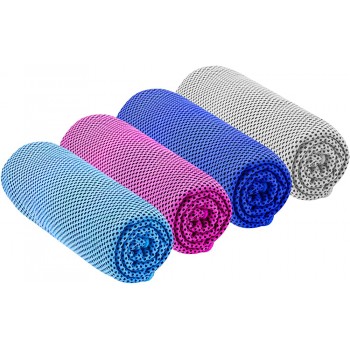 Cooling Towel 4 Packs 48x12 Microfiber Towel Yoga Towel for Men or Women Ice Cold Towels for Yoga Gym Travel Camping Workout Golf Football Tennis & Outdoor Sports - BESOPV4GJ