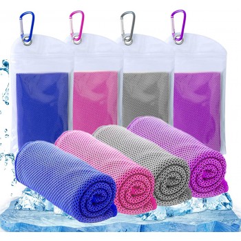 Cooling Towel for Neck Cooling Towel 4 Pack 40x12 Soft Breathable Cooling Towels for Hot Weather Athletes Yoga Gym Workout Sports Camping Microfiber Ice Cool Towel Chilly Towel - BSOVXC1MU
