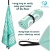 Dr Kalm’s Yoga Towel Low Slip Large Inspirational Teal Design Microfiber Sweat Absorbent Quick Dry for Bikram Hot Yoga Beach Pilates Gym Exercise and Yoga Mat with Handy Hang Loop and Stow Bag - B3QVXX8O6