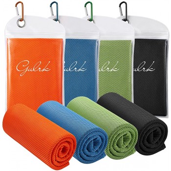 Gulrk Cooling Towels[4 Packs] 40 x 12 Soft Breathable Ice Towel ,Instant Cooling Sports Towel,Microfiber Towel for Gym Yoga Fitness Running Cycling Fishing Camping Climbing & More Activities - B7SW7X9KC