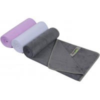 KinHwa Absorbent Workout Towels for Gym Soft Gym Towels for Sweat Microfiber Sports Towel Perfect Size for Workouts Hot Yoga Running Biking or Camping 16inch x 31inch White+Purple+Darkgray 3 Pack - BOQX5OXU6