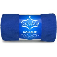 SukhaMat Hot Yoga Towel Sticky Weave Mat-Sized Non Slip Yoga Towel Ultra Absorbent Fast Drying Bikram Ashtanga Hot Yoga Towel Durable Microfiber 24” x 72" - BPC1I0N2M
