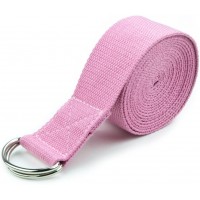 10-Foot Extra-Long Cotton Yoga Strap with Metal D-Ring by Crown Sporting Goods Pink - B8HEWN552