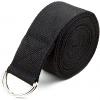Crown Sporting Goods 8' Cotton Yoga Strap with Metal D-Ring Black - BF19ATH5Y