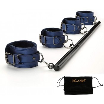 exreizst Adjustable 3 in 1 Black Spreader Bar with 4 Adjustable Blue Straps Expandable Tool Kit - B211XDOOT