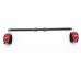 exreizst Adjustable Black Spreader Bar Set with Bag and 2 Premium Soft Pad Red Leather Straps Sports Aid Training Fitness Kit - BU0OXOTVG