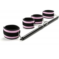 Silver Expandable Pilates Spreader Bar Set with 4 Grey Adjustable Straps Kit Sports Aid Training Yoga Fitness Gear - BX2VXHXRK