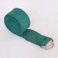 Yoga Straps Superior Non-Stretch Cotton Twill with Metal D-Ring Buckle 6 Feet Forest Green - BXUGZFTNK