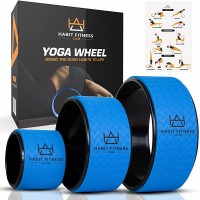 Habit Fitness Club Yoga Wheel Set Pro Series- Best Roller Wheels for Relieving Back Pain Correcting Posture & Yoga Pose & Stretching Assistant - BPLED3Z7I