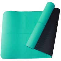 通用 Yoga mat Green Reference line for Women Bicolor Green and Black Non-Slip 8 mm 0.31inches - BQFK8B8SP