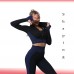 Women 3-piece tight-fitting yoga wear Lightweight and highly elastic sports suit Suitable for a variety of sports scenes Black and blue comfortable fabrics - BGKQV8NER