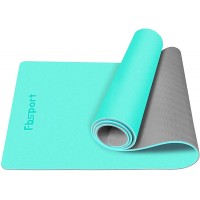 FBSPORT Yoga Mat- Eco Friendly Non Slip 1 4 inch Fitness Exercise Mat with Carrying Strap & Storage Bag Workout Mat for Yoga Pilates and Floor Exercises 72"X24"X 1 4" - B3SDCI4JC