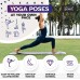 Instructional Yoga Mat with Poses Printed On It & Carrying Strap 75 Illustrated Yoga Poses & 75 Stretches Cute Yoga Mat For Women and Men Non-Slip 1 4 Extra-Thick Yoga Mat For Beginners - B2DCFHHRC