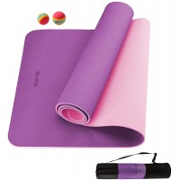 MASDERY Yoga Mat with Storage Bag 1 4&1 3 Inch Extra Thick TPE Yoga Mat for Women Double-Sided Non Slip Waterproof Eco Friendly Fitness Exercise Workout Mat for Yoga  Pilates and Floor Exercises - B9ZN8A9NG