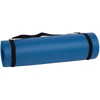 Mind Reader NBRMAT-BLU All Purpose 1 2 Extra Thick Yoga Fitness & Exercise Mats with Carrying Strap High Density Anti-Tear Blue - BGISCQCUT