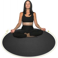 SCHRINER Pro Meditation Mat 4' x 8mm Premium Thick Non-Slip Round Exercise Mat - BGHRLH89W