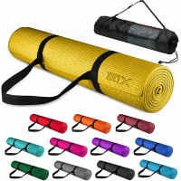 XN8 Exercise Yoga Mat for Women and Men Extra Thick 1 4 inch High Density Non Slip Fitness Mat for Home Workout Outdoor Gym Pilates and Floor Exercise with Carry Strap Bag - BLANRWVW9