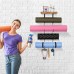Yoga Mat Holder Wall Mount Yoga Equipment Accessories Organizer at Home Gym Yoga Mat Storage Rack with Floating Shelf and 3 Hooks Wall Rack Storage for Yoga Mats Foam Roller and Resistance Bands - BTNAZE0P4