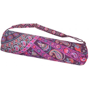 5Elements Cotton Printed Zipper Yoga Bag Pink,30 X 11 - B0XC7BI6J