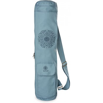 Gaiam Yoga Mat Bag – Full Zip Cargo Yoga Mat Carrier Bag – Adjustable Strap Front & Back Pockets 25”L x 6” Diameter - B5UBDGD0E