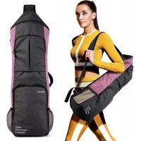 Warrior2 Yoga Mat Holder Carrier Yoga Backpack Fits 1 2 Inch Thick Mat Large Pockets & WaterBottle Holders | Full Zip Yoga Mat Carrying Bag for Women Men Gym Sport Travel Bike YogaAccessories - B7PC79XDA