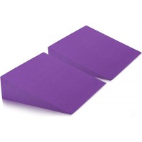 DEAYOU 2 Pack Yoga Foam Wedge 13" EVA Foam Incline Stretch Wedge Slant Board Improve Lower Leg Strength Calf Raise Squat Block for Exercise Ankle Foot Heel Stretcher Wrist Back Support Purple - BRRI0NC7E