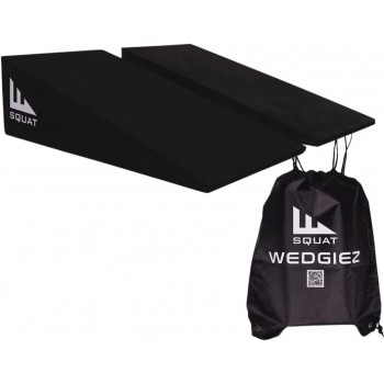 Squat Wedgiez Squat Wedge Pair- Foam Wedge for Stretching- Anti-Slip Squat Ramps for Lower Body Strength- Slant Board for Squats,Deadlifts,Calf Stretching- Squat Wedge Block with Free Video Tutorials - B04E28I4B