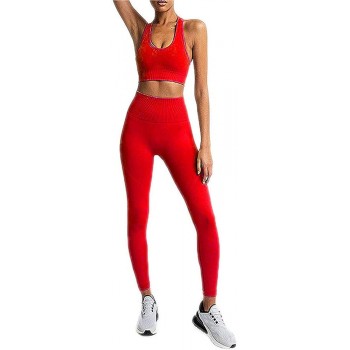 Hotexy Women Workout Set Athletic Outfits Seamless Yoga Leggings with Sports Bra Gym Tracksuits Set - BHV1LISA3