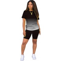MRSYVES Casual 2 Piece Outfits Short Sets for Women Tie Dye Sports Tracksuit Plus Size T-Shirt Bodycon Shorts Summer - B58DLF6B7