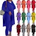Plus Size Women's 2 Piece Outfits Tracksuits Long Sleeve Tunic Tops Bodycon Pants Sweatsuit Sets - B9QIWS9FA