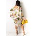 Women 3 Piece Outfits Set Floral Cover Up Off Shoulder Crop Cami Top Short Suits - BFZ52BDZA