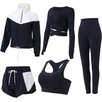Workout Sets for Women 5 PCS Inmarces Yoga Outfits Activewear Tracksuit Sets - BE6RUING2