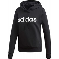 Adidas Womens Essentials Linear Pullover Hoodie Sweatshirt Black Medium - BD6ZJ0B8B