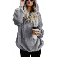 Century Star Womens Hoodies Fuzzy Hooded Sweatshirt Zipper Fleece Hoodie Pullover Sherpa Sweater Fluffy Coat - BN1D23CIE