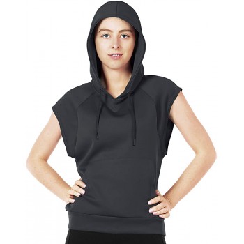 icyzone Workout Hoodie for Women Athletic Running Pullover Cap Sleeve Shirts with Kangaroo Pocket - BVP18WQ50