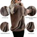Womens Athletic Fuzzy Hoodies Sherpa Pullover Hoodie for Women Zip Oversized Plush Hoodie - BVM68365L