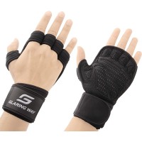Glaring Way Neoprene Padded Weight Lifting Gloves for Men and Women Ventilated Wrist Wrap Gloves for Athletes Gym Sessions Cycling Tracking & Sports with Full Palm Protection and Wrist Support - BOQCEGYLL