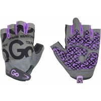 GoFit GF-WGTC-M PPL Women's Pro Trainer Gloves with Padded Go-Tac Palm Purple Medium - BSJ28SMJ2