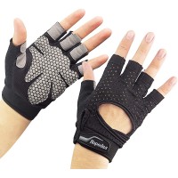Hopedas Workout Gloves Weight Lifting Gloves Palm Support Protection for Men Women Exercise Gloves Sports for Training Fitness Gym Black - BP6FGX2T3