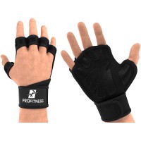 ProFitness Cross Training Gloves with Wrist Support Non-Slip Palm Silicone Padding to Avoid Calluses | for Weight Lifting WOD Powerlifting & Gym Workouts | Ideal for Both Men & Women - BHDUL9GD7