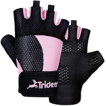 Trideer Workout Gloves for Women Lightweight & Breathable Fingerless Weight Lifting Gloves Female Padded Gym Gloves with Wrist Wrap Exercise Accessories for Weight Training - BZONM1TCB